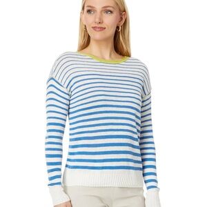 NIC + ZOE lightweight blue & white stripe sweater